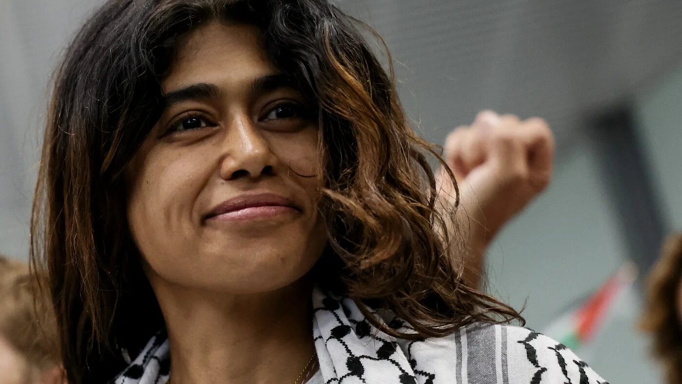 French-Palestinian lawyer and member of European Parliament for La France Insoumise (LFI) party Rima Hassan.