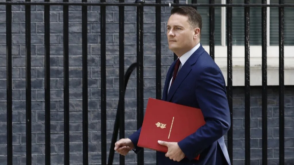 British Health Secretary Wes Streeting arrives at Downing Street to attend a cabinet meeting in central London on 12 May 2026 (AFP)