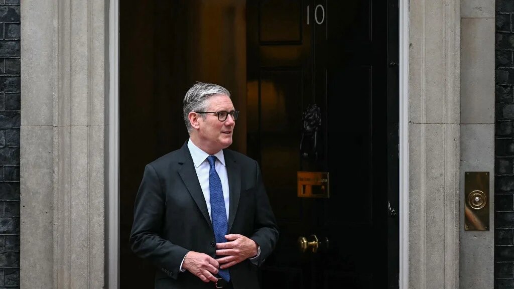 Britain's Prime Minister Keir Starmer waits for the arrival of Ghana's president before their meeting at Downing Street for talks in central London on June 2, 2026.