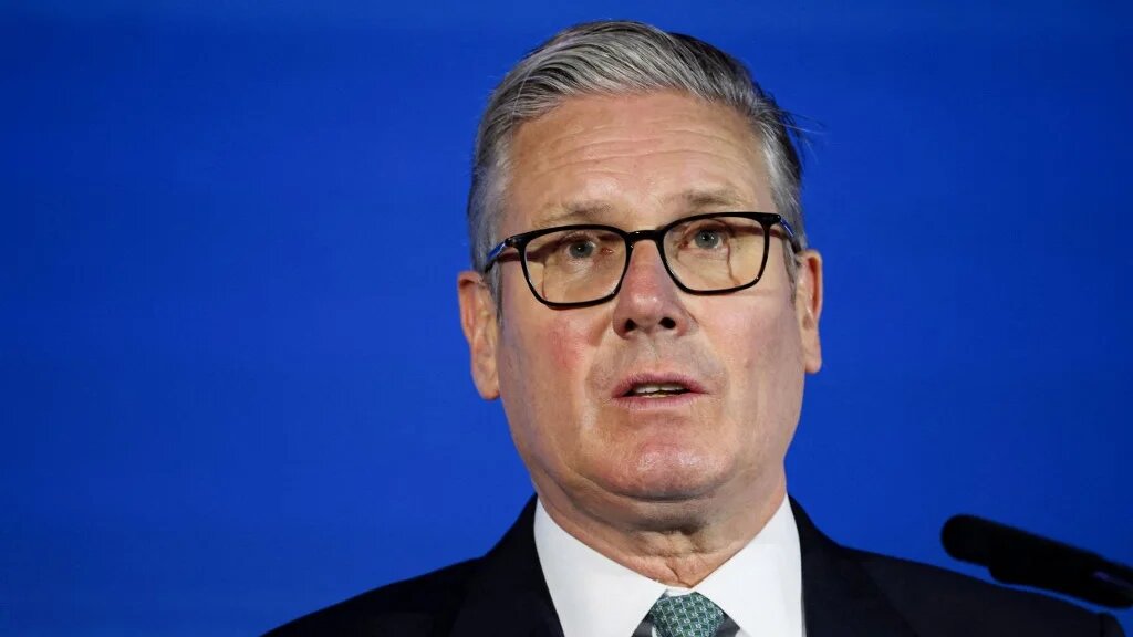 Britain's Prime Minister Keir Starmer delivers a speech at London Tech Week in London on June 8, 2026, on government plans to use technology to boost growth.