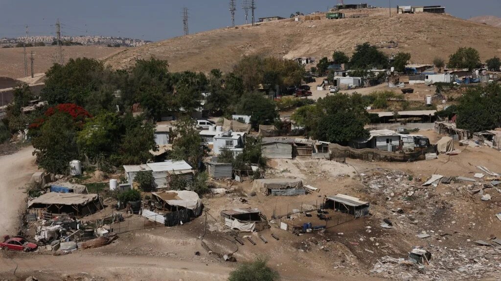 This picture shows a view of the Bedouin community of Khan al-Ahmar in the Israeli-occupied West Bank on June 12, 2026.