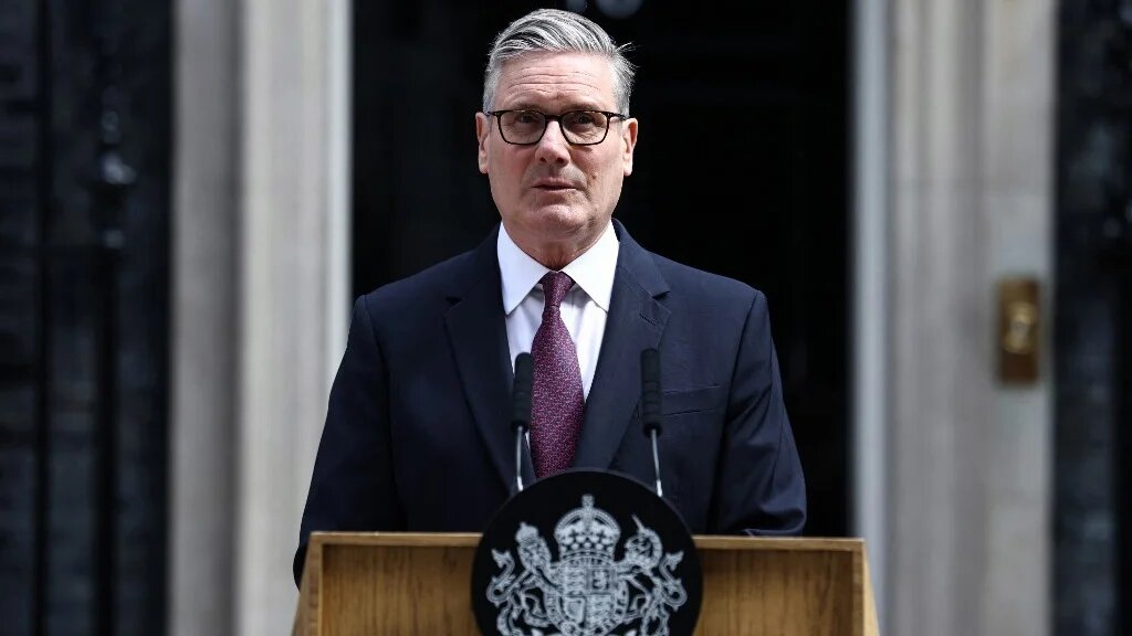 Britain's Prime Minister Keir Starmer makes a statement on his future outside 10 Downing Street on the morning of June 22, 2026, in London.