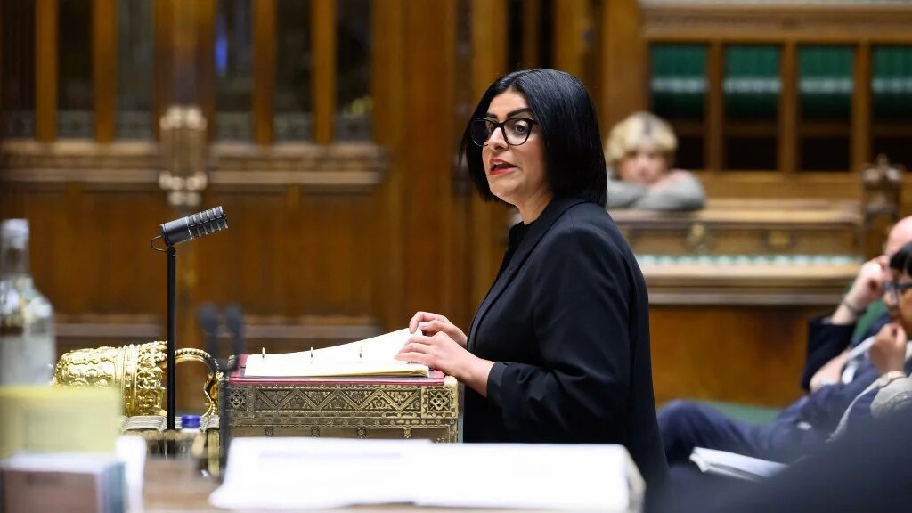Britain's Home Secretary Shabana Mahmood making a statement on the death of former Conservative MP Ann Widdecombe in the House of Commons in London on July 13, 2026. 