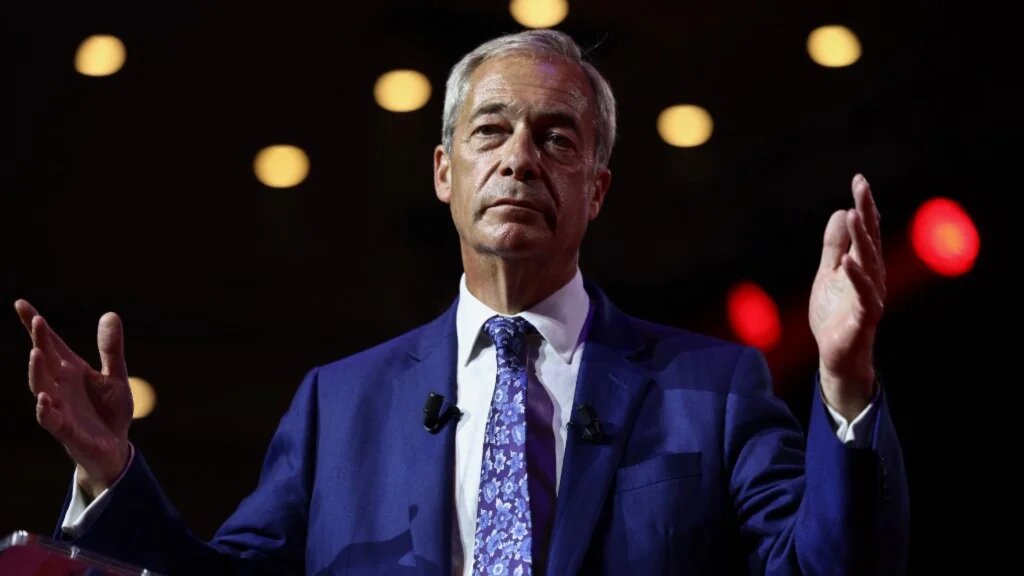 Reform UK leader Nigel Farage speaks during the inaugural Conservative Political Action Conference Great Britain (CPAC GB) in south-east London on July 17, 2026.