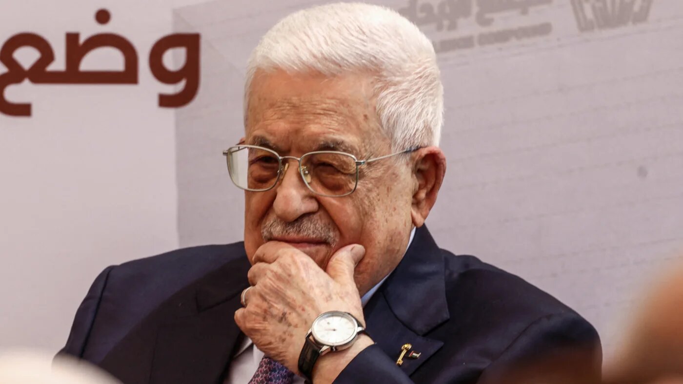 Palestinian President Mahmoud Abbas attends the foundation stone ceremony of the Innovation and Excellence Compound in the West Bank city of Ramallah on 9 September 2026 (Zain Jaafar/AFP)