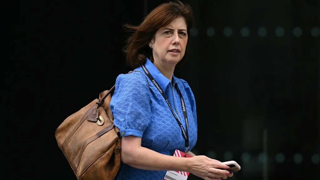 Britain's Education Secretary Lucy Powell arrives ahead of the annual Labour Party conference in Liverpool, north-west England, on September 26, 2026. 
