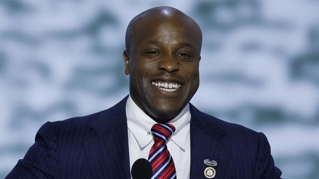 US Representative Wesley Hunt speaks during the Republican National Convention in Milwaukee, Wisconsin on 15 July 2024 (Getty Images via AFP)