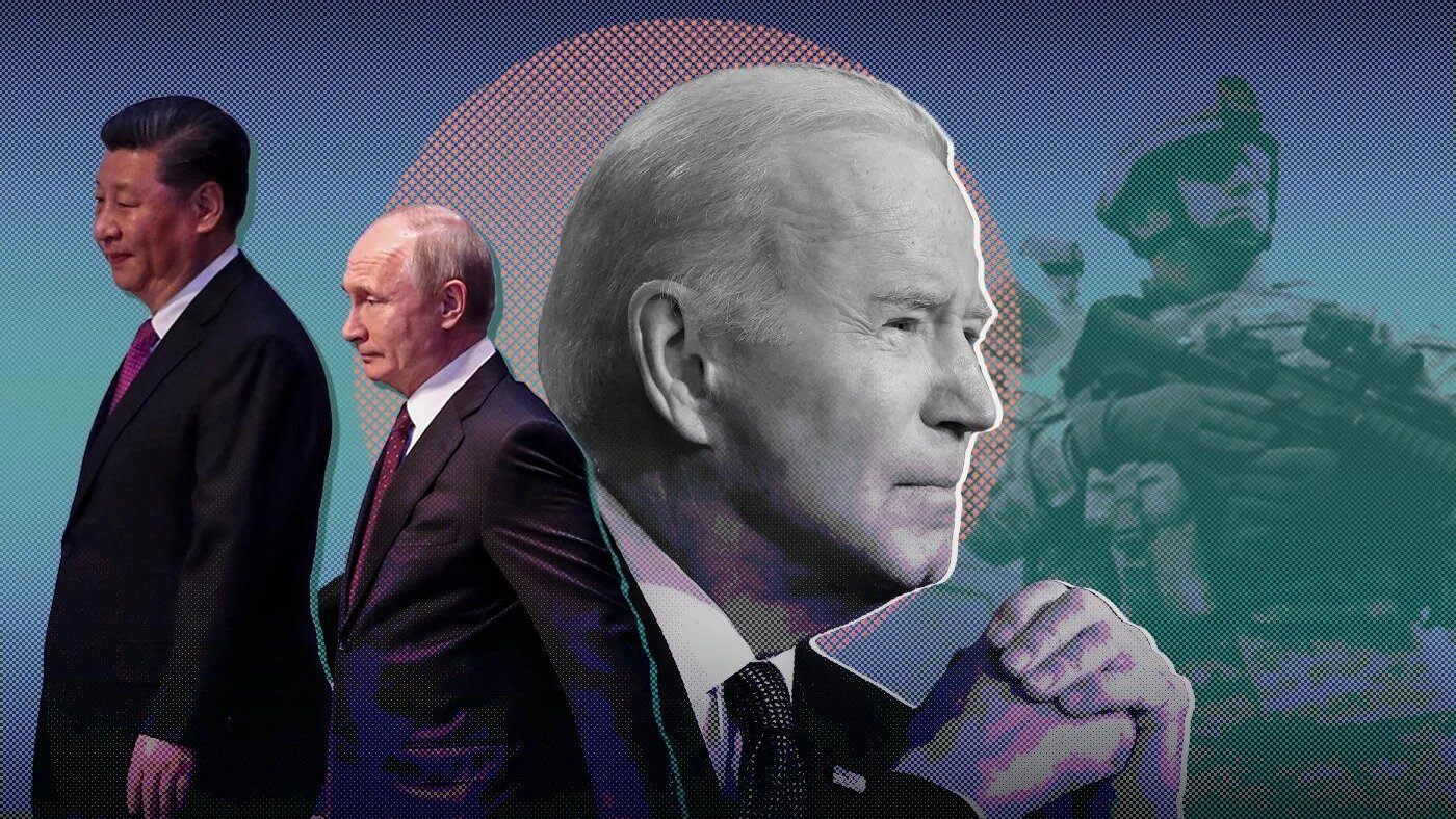 « La probabilité d’un conflit mondial impliquant des armées réelles et des armes réelles n’a jamais été aussi élevée. Biden devrait garder cela à l’esprit » (Illustration : MEE)