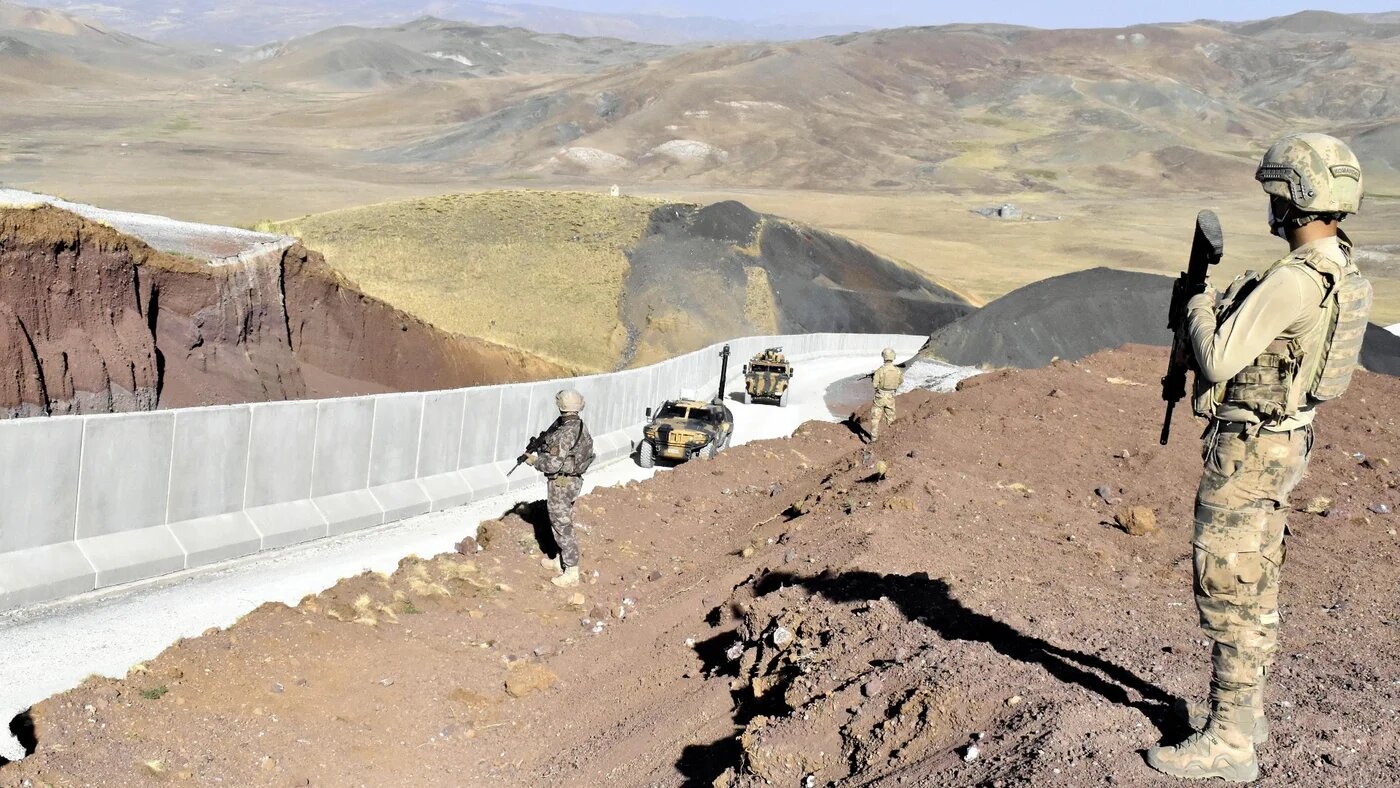 Turkey has been building a wall on its eastern border with Iran since the Taliban took control of Afghanistan (Reuters)