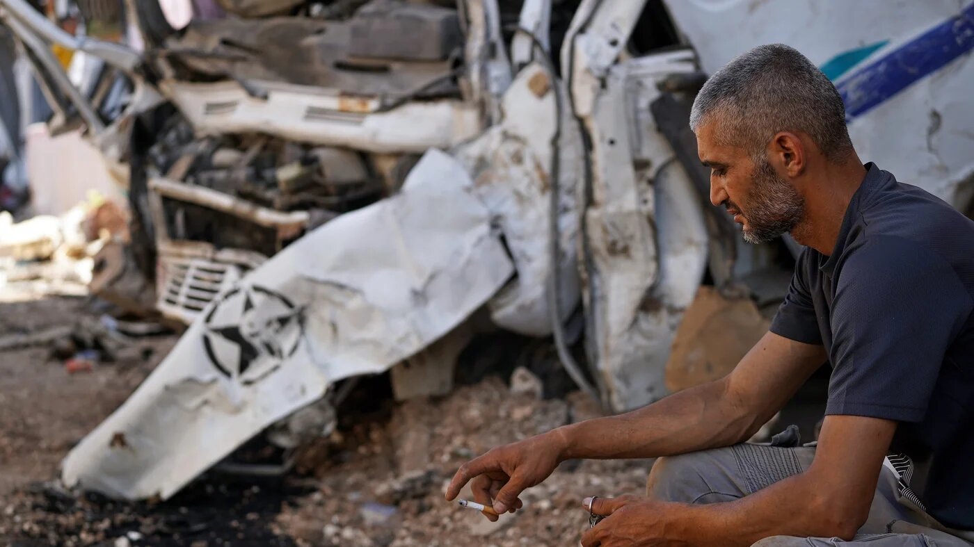 General view of Jenin refugee camp after Israeli troops completed a two-day assault in the occupied West Bank city on 5 July 2023 (DDP/Alejandro Ernesto via Reuters)