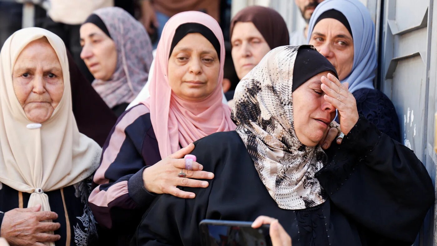 Mourners attend the funeral of Palestinian, Ameer Khalifa, 27, who was killed in an Israeli raid, in Nablus on 10 August 2023 (Reuters)