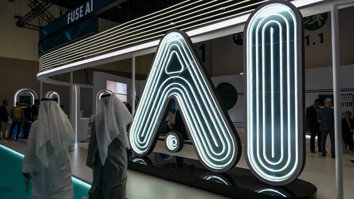 Visitors at an AI display during Abu Dhabi Sustainability Week and the Future Energy Summit, Abu Dhabi, United Arab Emirates, 13 January 2026 (Balkis Press/ABACA)