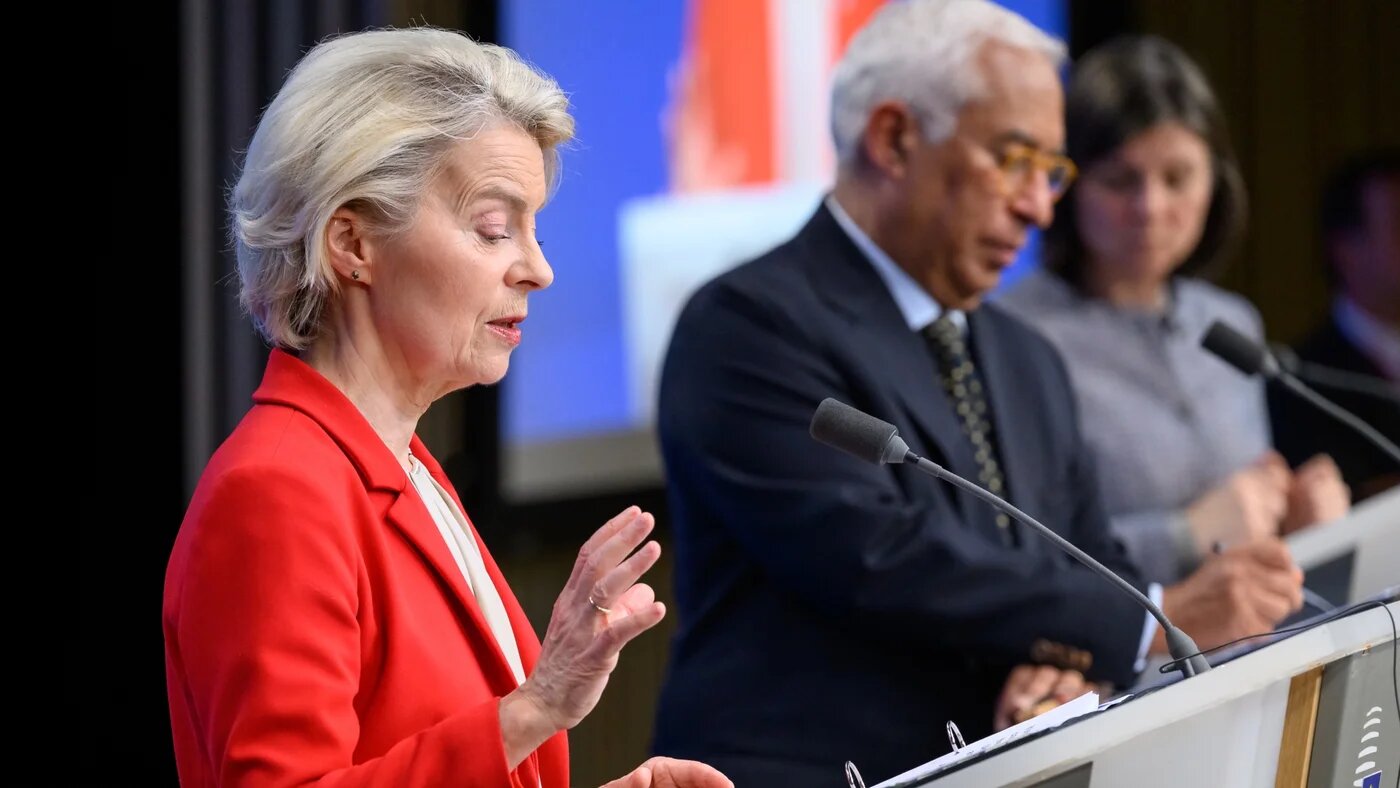 Ursula von der Leyen speaks at a press conference after an emergency European Council summit convened over threats by US President Donald Trump to take control of Greenland, in Brussels, Belgium, on 23 January 2026 (Jonathan Raa/NurPhoto