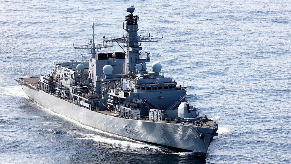 UK's HMS Sutherland, a Type 23 Frigate, is photographed while guarding the UK coastline in 2017 (Royal Navy)