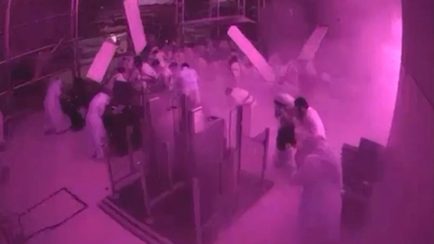 A CCTV screengrab shows the moment King Khalid International Airport in Riyadh was hit in a Houthi strike, 10 October 2026 (Saudi Media Ministry/AFP)