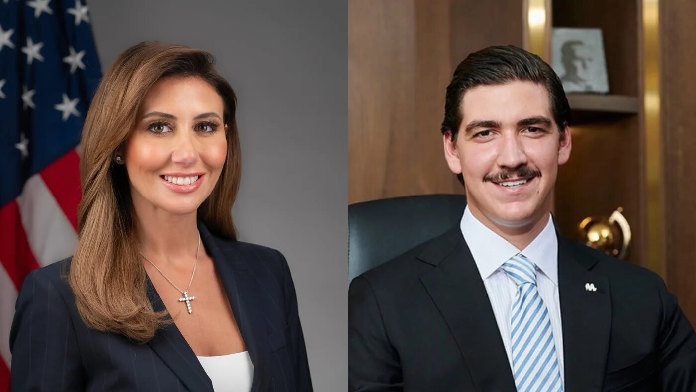 Alina Habba (42) and Turhan Mildon (29) are seen in this photo created by Middle East Eye (Screengrab/official portrait/MEE)