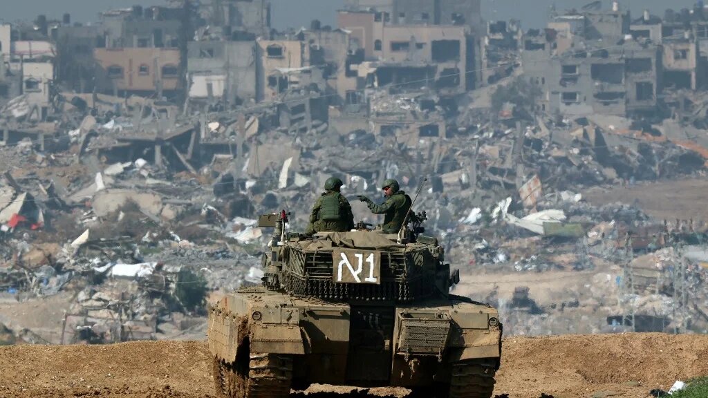 An Israeli tank in southern Israel along the border with the Gaza Strip on 19 January 2024 (Jack Guez/AFP)