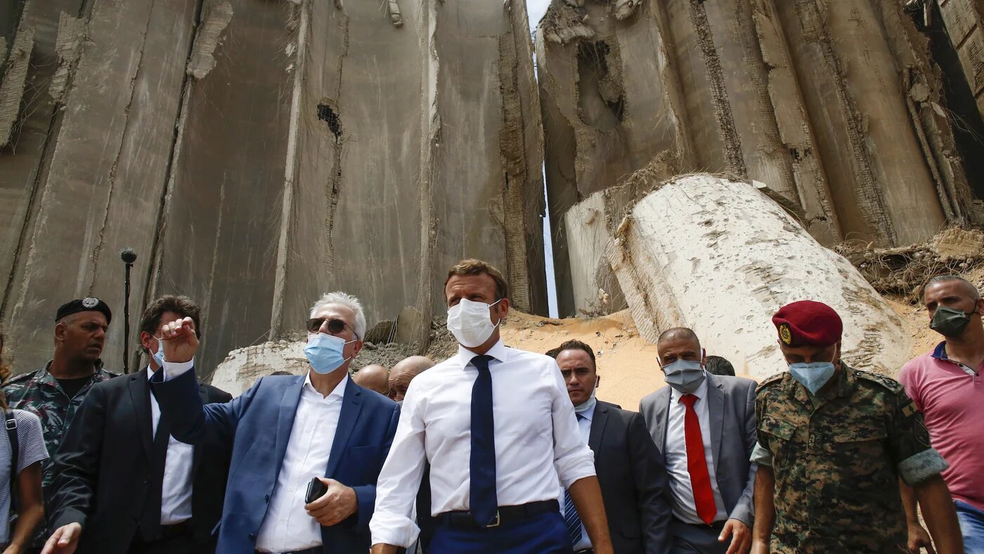 French president Macron visits Beirut following blast
