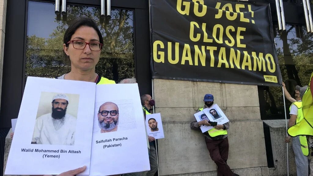 Amnesty International campaigners protest 