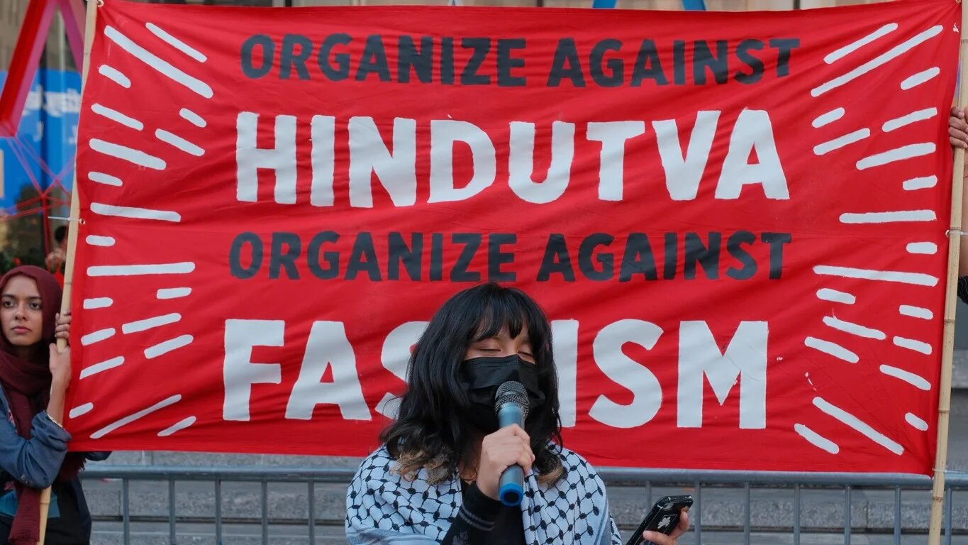Protesters chant and rally against Mohan Bhagwat's arrival at Madison Square Garden (646onrecord)