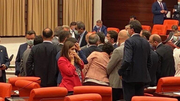 Turkey parliament brawl watchman bill