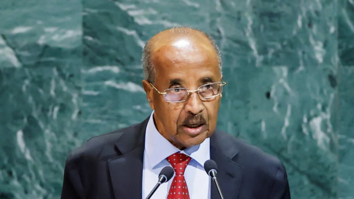 Minister of Foreign Affairs for Eritrea Osman Saleh addresses the 80th United Nations General Assembly at UN headquarters in New York City, on 29 September 2025 (Reuters/Eduardo Munoz)