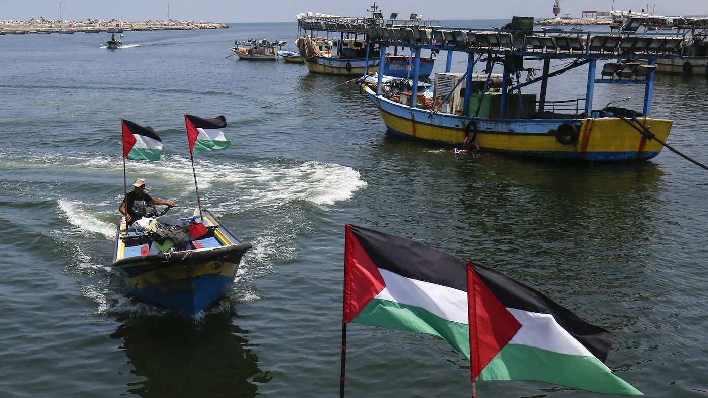 Fishermen Gaza port AFP 