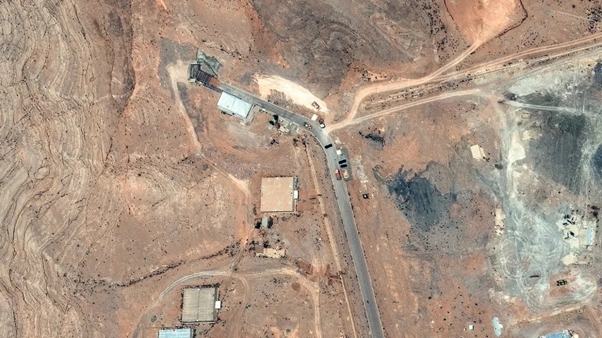 Satellite image shows tunnel entrances at Isfahan nuclear enrichment facility in central Iran on 20 June 2025 (Maxar Technologies/AFP)
