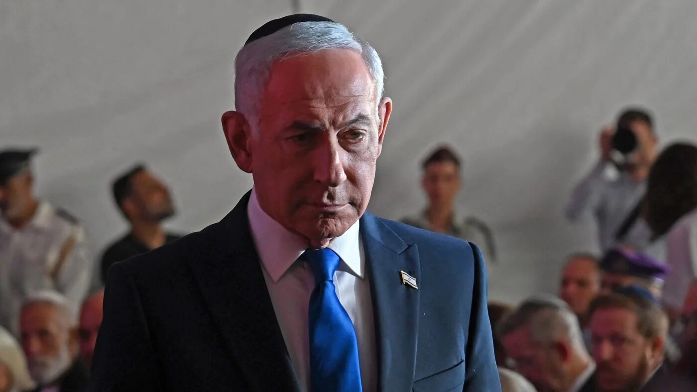 Israeli Prime Minister Benjamin Netanyahu attends a state memorial ceremony marking the third anniversary of the October 7 attack at Mount Herzl military cemetery in Jerusalem, 5 October 2026 (Debbie Hill/Pool/AFP)