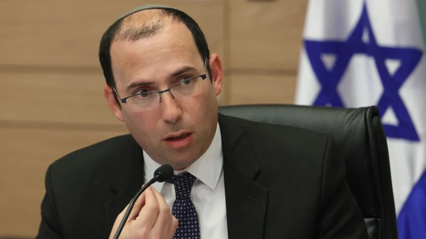 Israeli MP Simcha Rothman chairs a session of the Constitution, Law and Justice Committee in Jerusalem on 20 March 2023 (Gil Cohen-Magen/AFP)