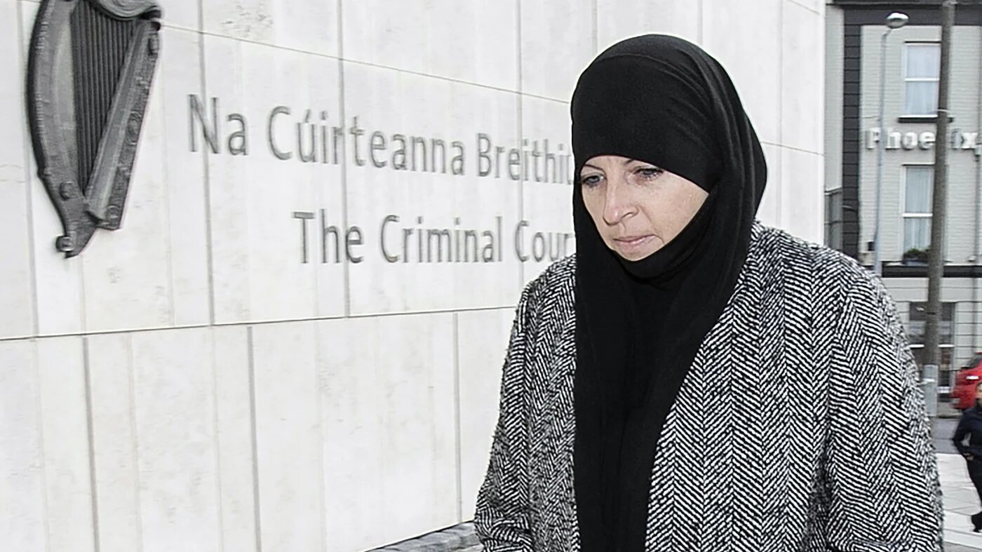 Former Irish soldier Lisa Smith arrives to attend her court hearing at the Central Criminal Court in Dublin on 8 January 2020 (AFP)