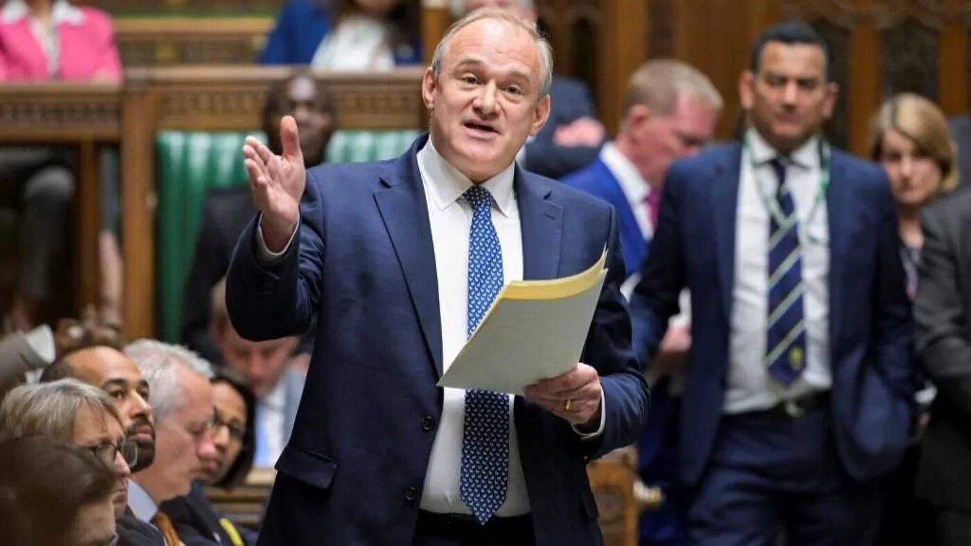 Liberal Democrat leader MP Ed Davey at Prime Minister's Questions in the House of Commons, in central London, on 7 May 2025 (AFP)