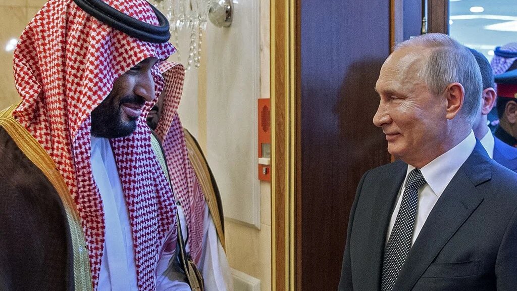 Mohammed bin Salman and Vladimir Putin