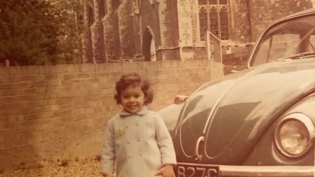 A photo from the 1970s, of Yasmin Jessy Amr's mother, aged four