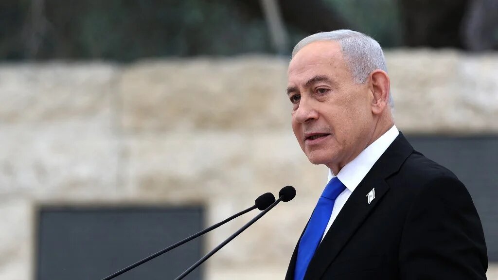Israel’s Prime Minister Benjamin Netanyahu at the Military Cemetery on Mount Herzl in Jerusalem on 21 April 2026 (Ilia Yefimovich/AFP)