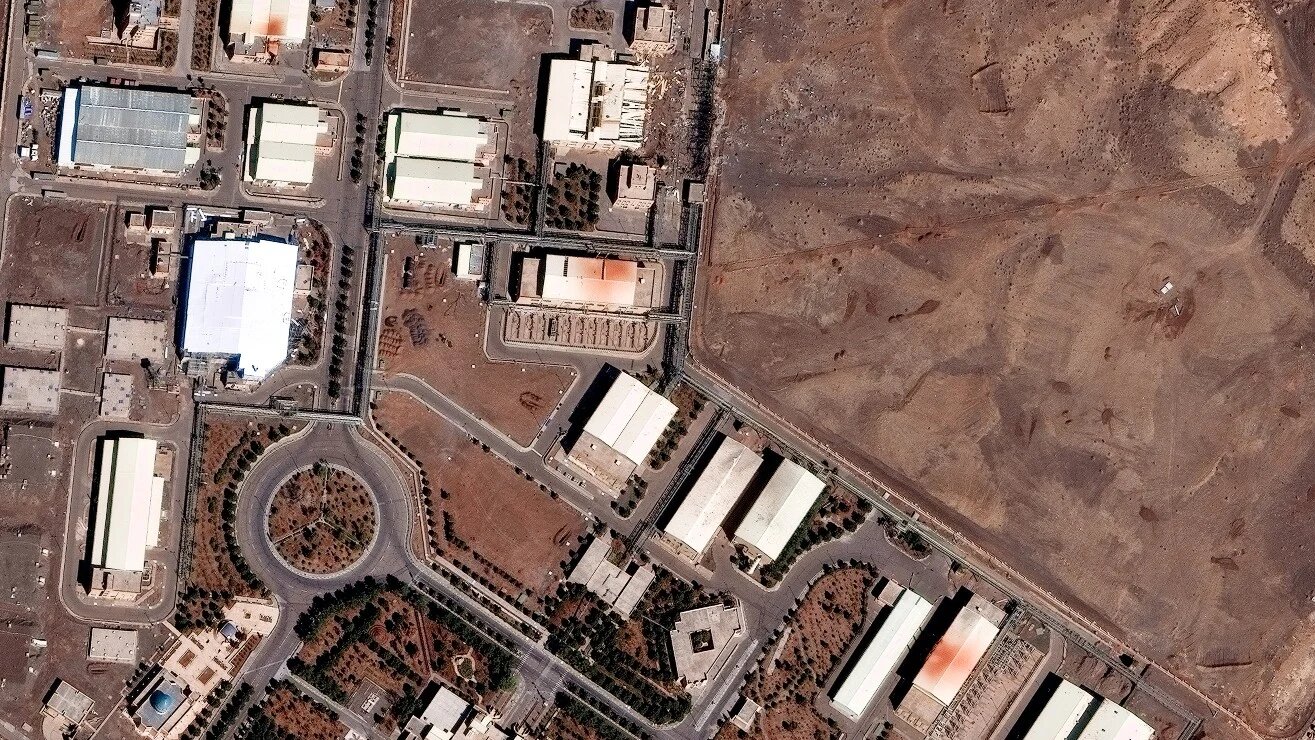 This handout satellite image courtesy of Vantor taken on March 1, 2026 and released on March 2, 2026 shows a view of the Natanz nuclear complex facility near Natanz, Isfahan province, Iran. Iran accused Israel and the United States on March 2 of having attacked its nuclear facility at Natanz, one of the main targets of the previous conflict between the three countries last June. Satellite image ©2026 (Vantor/AFP)