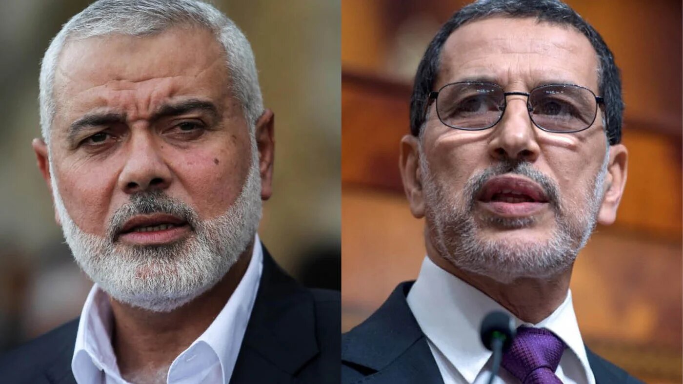 Ismaël Haniyeh et Saâdeddine el-Othmani (AFP)