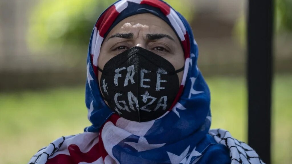Supporters of Palestinians held a protest in front of the Israeli embassy in Washington, DC on 18 May (AFP/File photo)