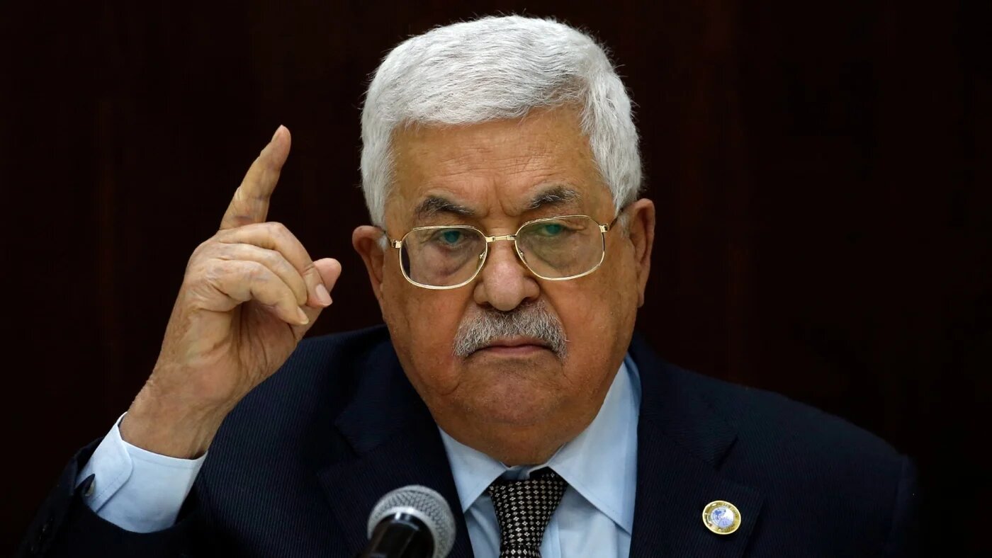Palestinian President Mahmoud Abbas speaks during a meeting with Palestinian leaders at the Muqata, the Palestinian Authority headquarters, in the West Bank city of Ramallah, on February 20, 2019 (AFP)