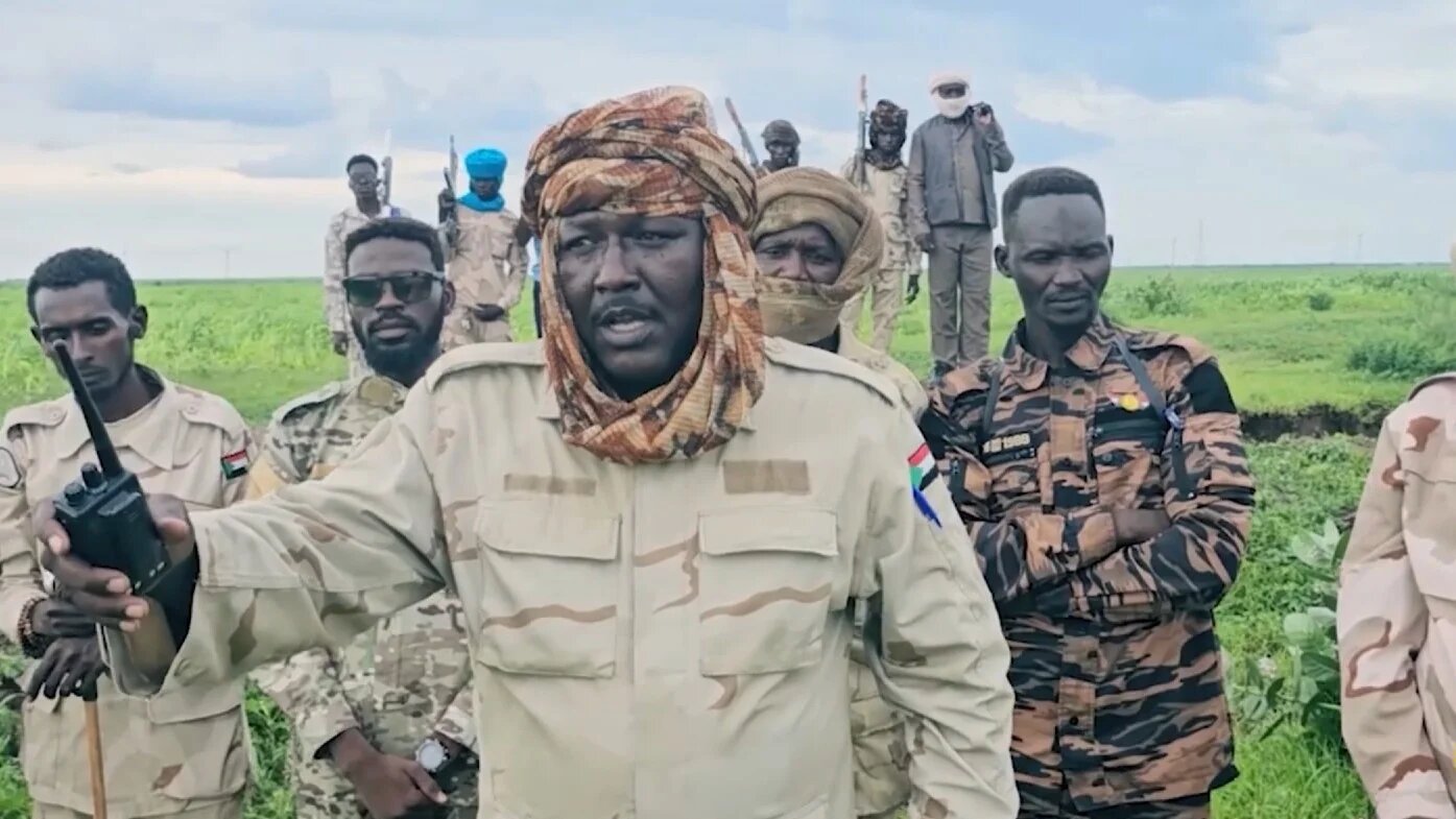Rapid Support Forces fighters in Blue Nile state sending a message to their families, August 2024 (Rapid Support Forces)