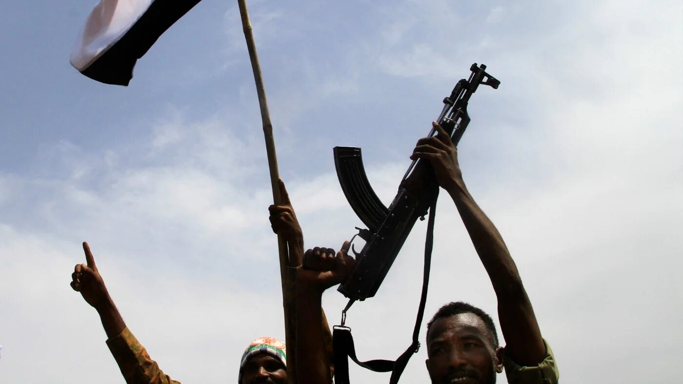 Sudanese armed forces mark Army Day in Sudan's eastern Gedarif State near the border with Ethiopia on 14 August 2023 (AFP)