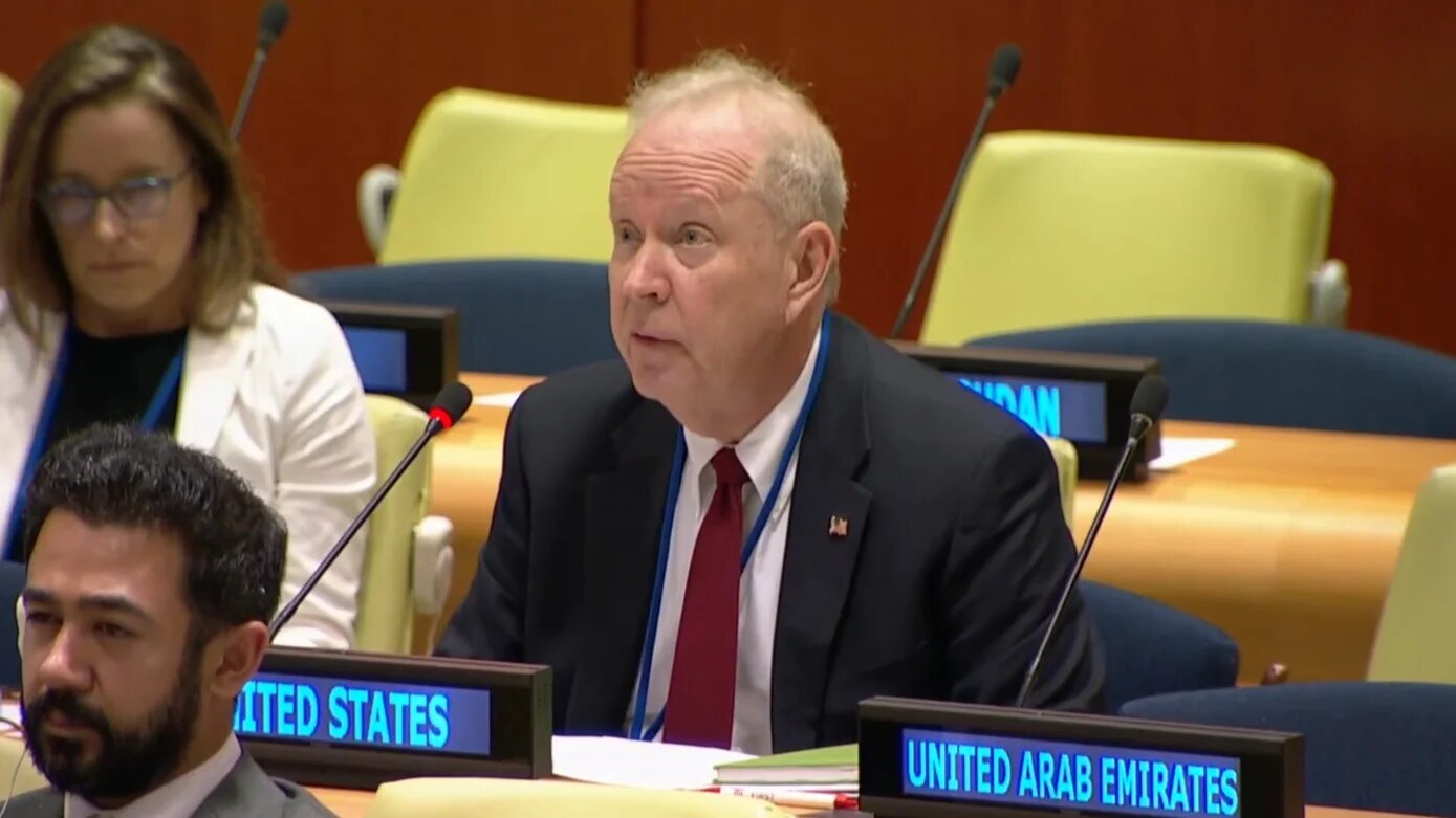 Reed Rubinstein addresses the Assembly of State Parties (ASP), the ICC's oversight body, in New York on Tuesday (Screengrab/ United Nations)