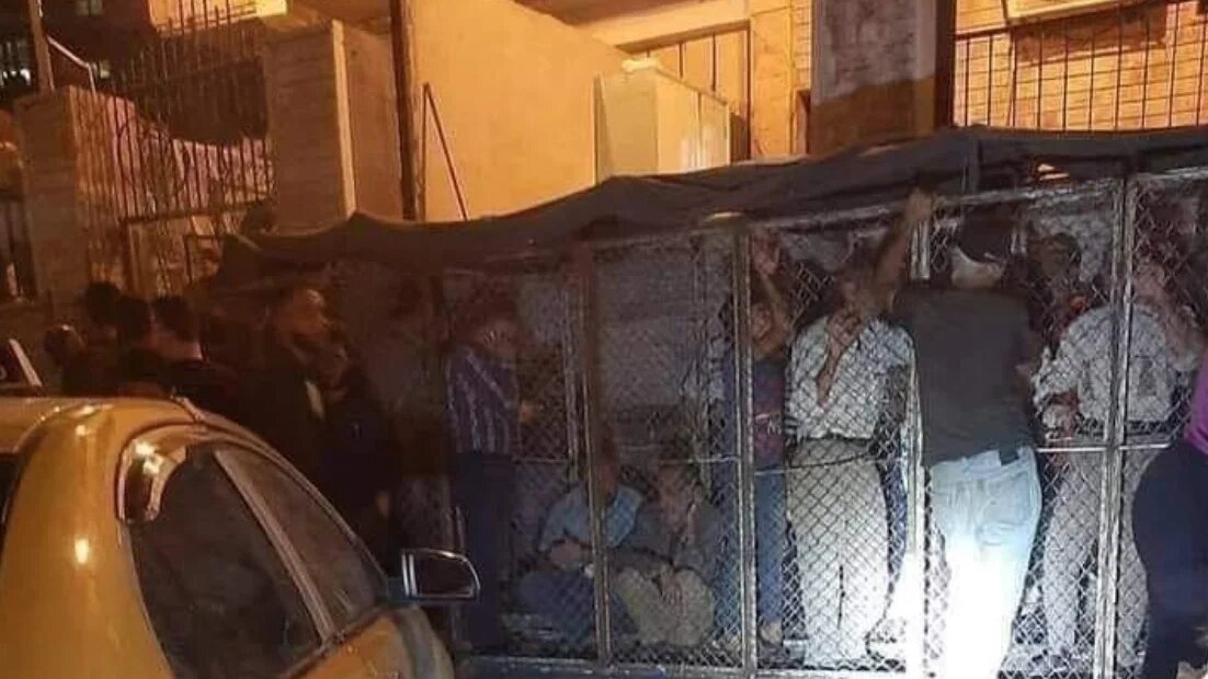 The images have sparked anger online, with the situation described as dehumanising and humiliating 