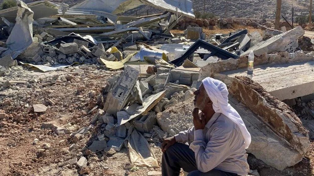 The ruins of the demolished Abu Saif mosque in Duma