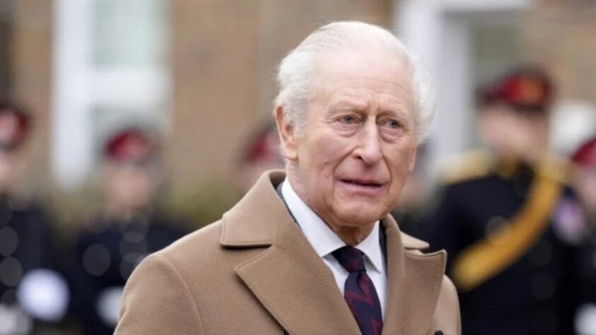 Britain's King Charles III pays a visit to the Royal Regiment of Artillery at Baker Barracks in Emsworth, southern England on February 26, 2026.