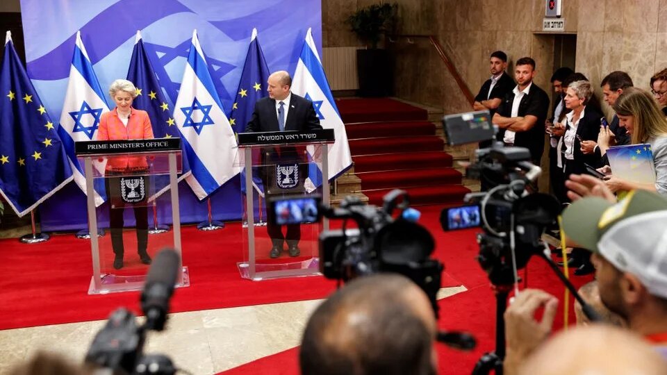 Israeli Prime Minister Naftali Bennett and European Commission President Ursula Von Der Leyen forged a close energy relationship when they met in Israel in June (Reuters)