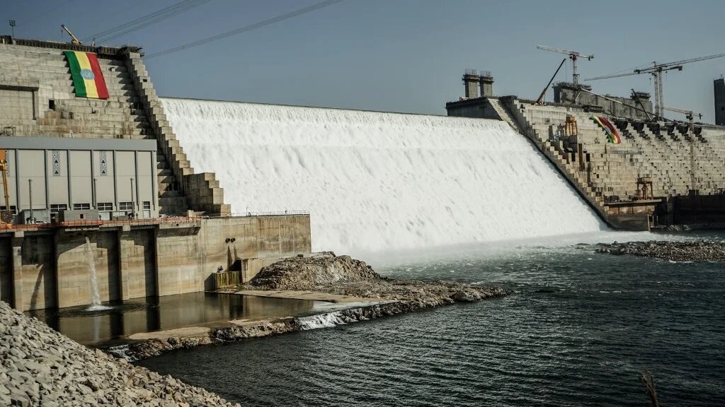 The Grand Ethiopian Renaissance Dam in Guba, Ethiopia, 19 February 2022 (AFP)