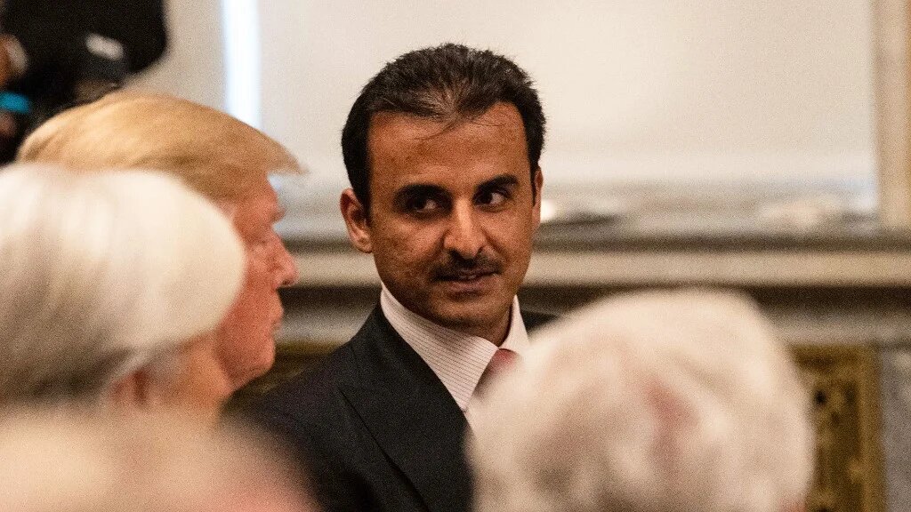 US President Donald Trump and Sheikh Tamim bin Hamad al-Thani