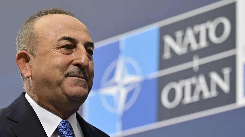 Turkish Foreign Minister Mevlut Cavusoglu arrives for an informal meeting of NATO Foreign Ministers on the conflict in Ukraine on May 14, 2022 in Berlin. 