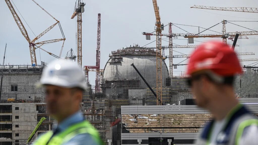 This photograph taken on April 26, 2023 shows the construction of the Russian-built Akkuyu Nuclear Power Plant in Mersin Province in Turkey (AFP)